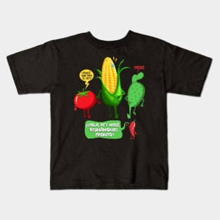 Funny Mexican food rivalry king corn tomato culinary cooking Kids T-Shirt